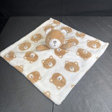 Baby Essentials Teddy Bear Lovey 13" Plush Stuffed Animal Baby Toy Blanket