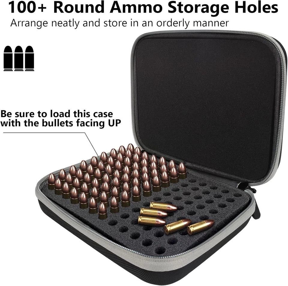 108 Round 9MM Ammo Storage Case, Ammo Box Compatible with 9mm Luger, 9mm Parabll - Image 2 of 4