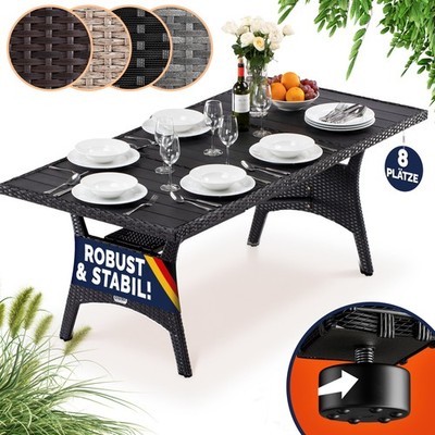 Casaria Polyrattan Gartentisch Garten Terrasse WPC Tischplatte Esstisch Tisch