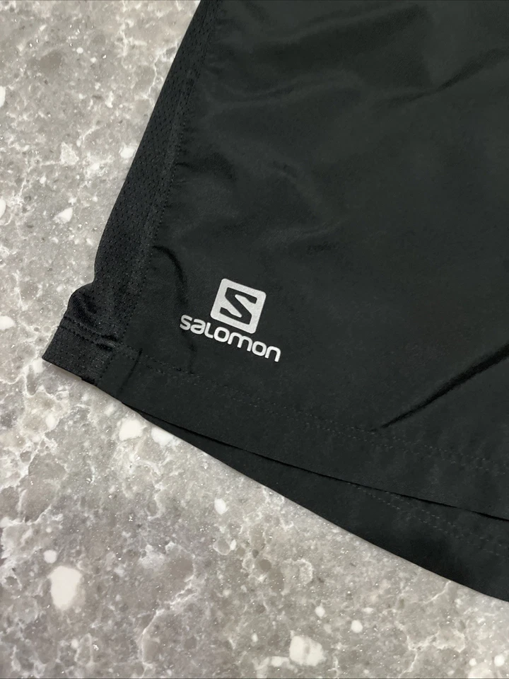 Pantalones Cortos de Correr Salomon Para Hombre XL Negros Bolsillo con Cremallera Ligeros Forrados Atléticos Foto 2 de 4