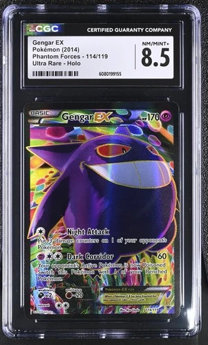 CGC 8.5 Gengar EX 2014 Phantom Forces 114/119 Ultra Rare Holo Pokemon Card