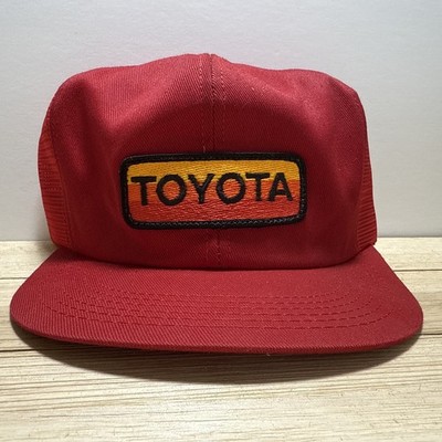 Vintage Toyota Motorsports Hat Cap Mens Snap Red Trucker Hat Rare K Brand  Patch
