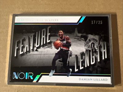2022-23 Panini Noir Damian Lillard Feature Length Metal Frame Silver /25 SP #260