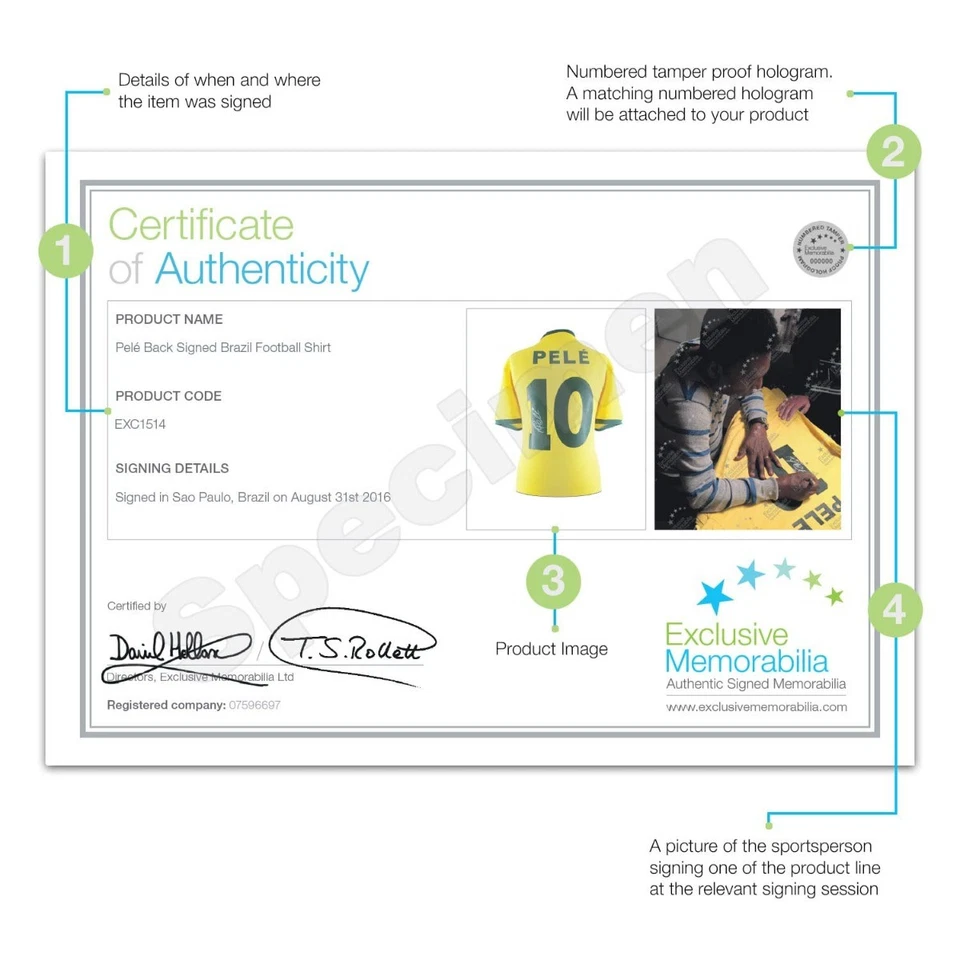 Pele Signed Brazil Jersey | Autographed Soccer Memorabilia. Damaged D - image 4 of 4