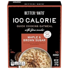 Better Oats 100 Calorie Maple & Brown Sugar Oatmeal, 10 Pouches