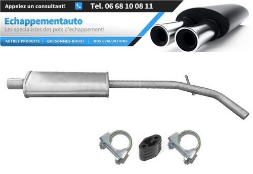 Silencieux central pour Dacia Duster 1.6i 16V 2WD 2010-2018 échappement 200103850R en acier aluminisé