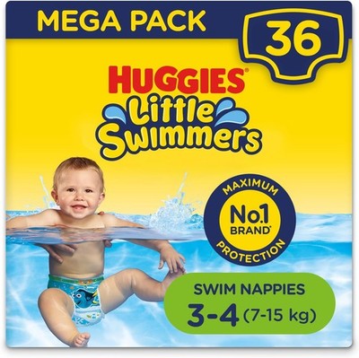 Huggies Little Swimmers, Schwimmwindeln - Größe 3-4, 36 Baby Badehose Auslaufschutz