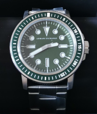 Herrenuhr Armani Exchange Leonardo AX1860 Edelstahl Grün NEU mit Folie