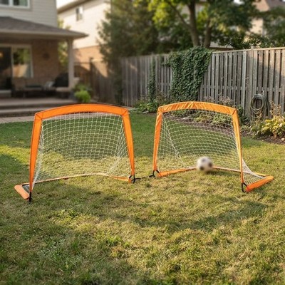 Paar 4 Fuß Pop-Up-Tore für Fußballtraining - leicht, langlebig & einfacher Aufbau