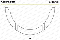 NEU - Glyco A316/2STD Distanzscheibe, Kurbelwelle Passend FüR Fiat Suzuki