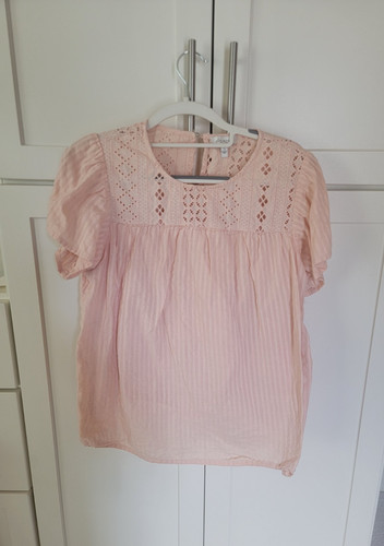 Ella Moss Peach Cotton Short Sleeve Blouse - Size S