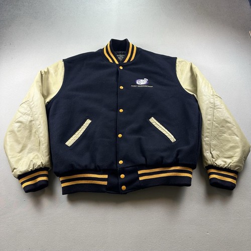 Vintage Washington Huskies Varsity Jacket Mens XL Black Leather Marching Band