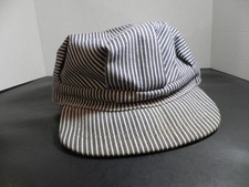 Train Engineer Hat Railway HICKORY STRIPE Cap VINTAGE LARGE