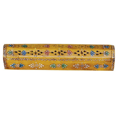 Incense Coffin Box 12'' Hand Painted Wood Burner with Storage