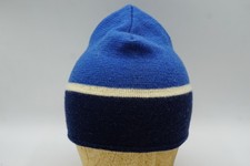 Vintage Wigwam Men's Wool Polypropylene Lined Beanie Hat Blue Navy Cream USA