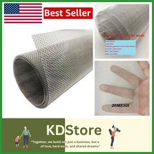 Stainless Steel Wire Mesh Screen 15.7x47.2in 20Mesh for Vent, Filter, Garden,...
