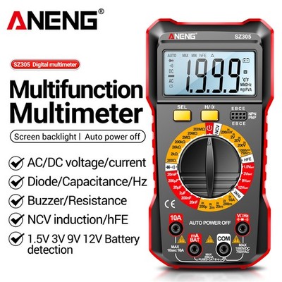 ANENG SZ304 SZ305 Digital Multimeter NCV AC/DC Votage Current Ohm Hz Diode Meter