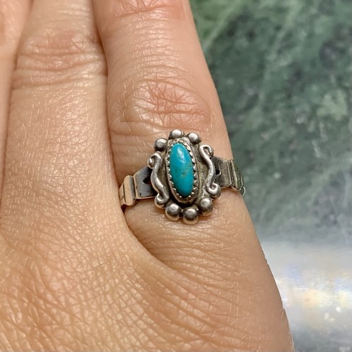 VTG Bell Trading Turquoise Sterling Silver Ring - Size 4 SOUTHWEST pinky Child
