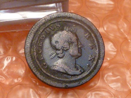 Farthing original de 1723 George I Colonial Times #3