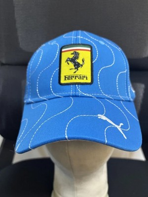 Ferrari Men s Blue Striped Cap Adjustable Casual Fresh - Youthful Style Hat NWT