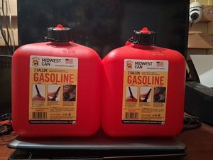 2 Pack 2 Gallon Midwest Gasoline Can . 8 Extra OZ. For Mixing Oil .Engineered...