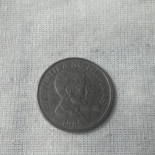 Philippines 1985 1 PISO Coin Revolutionary Jose Rizal & Wild Buffalo Animal *3