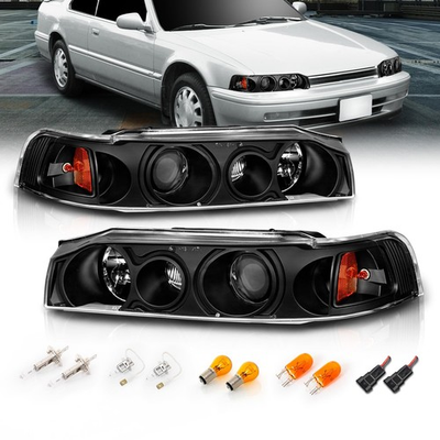#ad Black Replacement Projector Headlights Set For 90 93 Honda Passenger and Drive $297.99