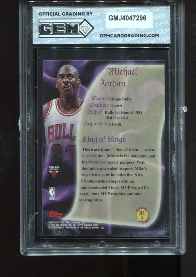 Michael Jordan 1997-98 Stadium Club #RC6 Royal Court King of Kings! GEM MINT 10 - Image 2 of 2