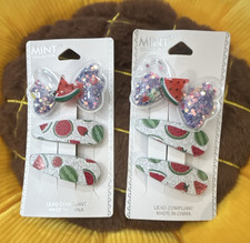 MINT Collection Watermelon Glitter Hair Clips 3pc Set 2.5in Plastic/Metal