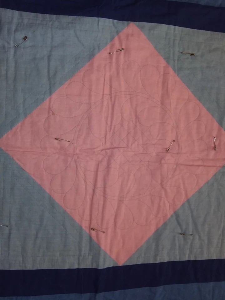 Quilt Unfinished Includes Top Batting Backing Designs to Quilt Embroider 38"x40 - Image 3 of 4