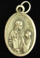 Vintage Saint Ann Medal Religious Holy Catholic Guardian Angel