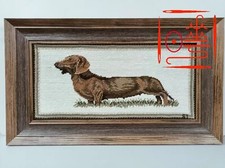 Handmade Dachshund Needlepoint Framed Wall Hanging 67 39cm