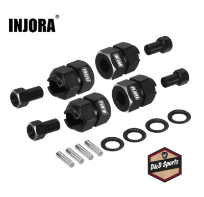 Injora 4M-60-9BK - 9mm (+5mm) Wheel Hexes (TRX-4M)