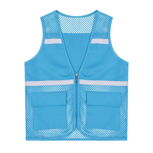 Kids Girls Boys Vest Mesh Reflective Volunteer High Visibility Activities Tops - Picture 34 of 61