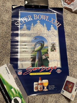 VTG Washington Redskins Super Bowl XXII POSTER 1988 Broncos Miller