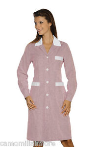 Camice donna delle pulizie badante tata rigato bordeaux cotone ... Donna delle pulizie