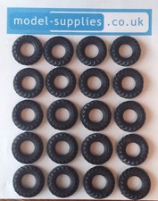 Corgi Reproduction Black Treaded 22mm O/D Tyres 406 Unimog 403 Dumper