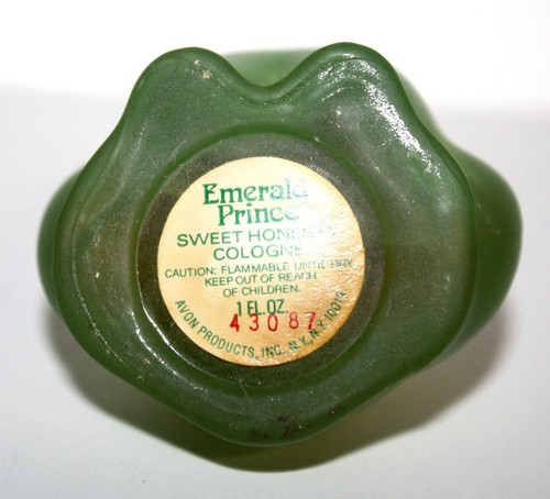 Vtg Collectible Avon Emerald Prince Frog Decanter Perfume Bottle Sweet Honesty - Picture 4 of 4