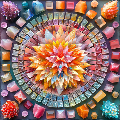 Crystal Mandala-Puzzles for Adults 1000 Pieces, Stunning Shining Colorful Crysta