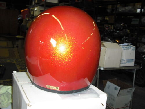1970s helmet Shoei red metal Harley Honda Kawasaki chopper Suzuki Large  EPS14417