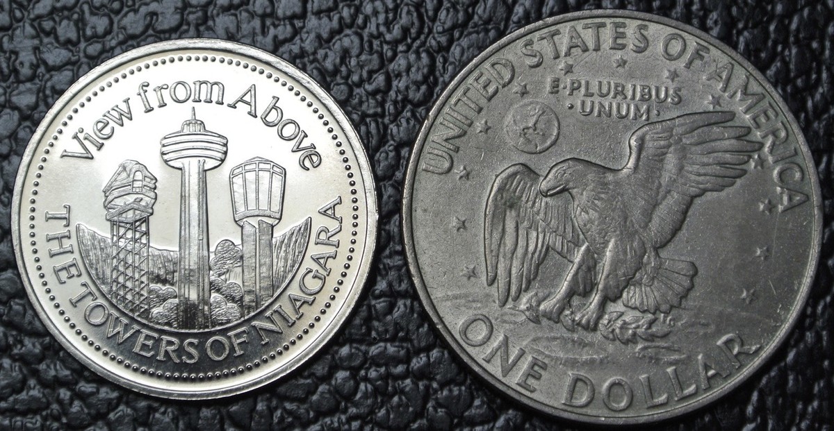 1988 NIAGARA FALLS CANADA TRADE DOLLAR - “View from Above” THE