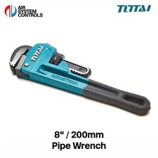 Total Tools - 8" Pipe Wrench, Heavy Duty Adjustable Jaw,  Small and Durable