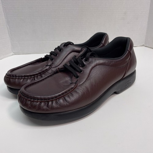 SAS Leather Cushioned Walking Loafers Lace Up Brown Reddish Women 7 7M
