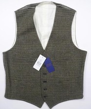 Polo Ralph Lauren Vest Waistcoat Wool Italy Tweed Brown Green Suit RARE NWT
