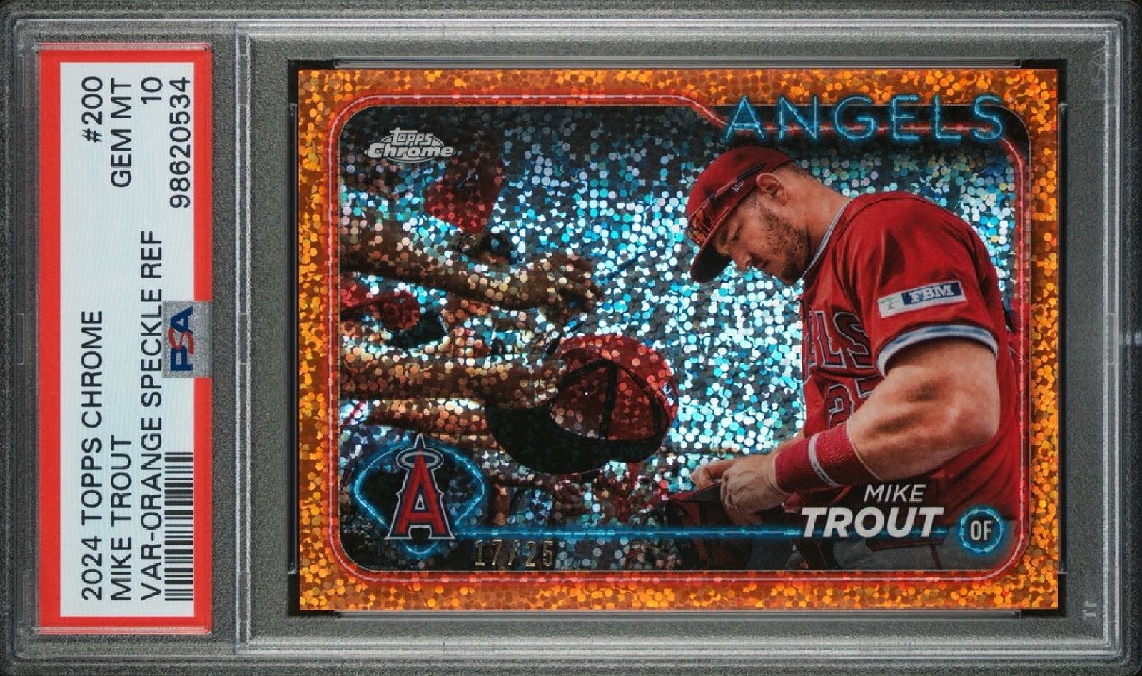 Mike Trout 2024 Topps Chrome #200 Orange Refractor /25 Price Guide 