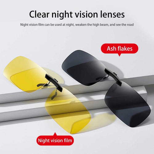 Men's Clip on Sunglasses over Prescription and Reading Glasses Rimless Flip up - Picture 5 of 12