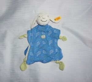 Steiff Schmusetuch Schaf Lamm Weiss Blau Kuscheltuch Schnuffeltuch Top Zustand Ebay