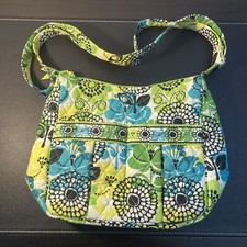 Vera Bradley Lime s Up Crossbody Shoulder Purse Zip Medium