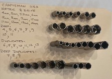 Lot of 30 Craftsman USA Made 1/4" Drive Metric Sockets Deep & Regular 6 Point