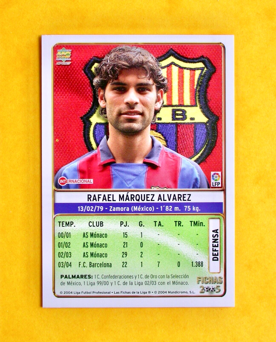 Carte Mundicromo Rafa Marquez 35 – FC Barcelona 2005, Ficha Liga, Vintage Espagnol, Non Signée